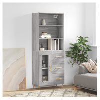 vidaXL Skříň highboard šedá sonoma 69,5 x 34 x 180 cm kompozitní dřevo