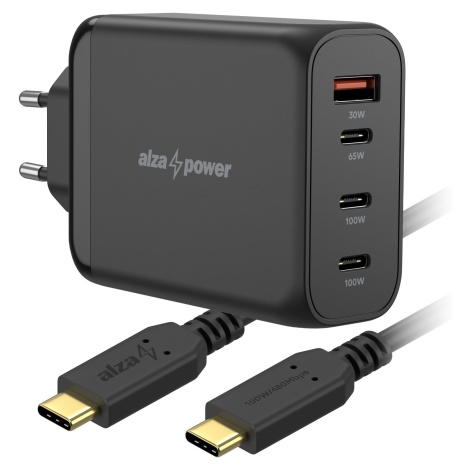 AlzaPower M7503CA Fast Charge 100W černá + Core USB-C 2.0 100W 2m černý