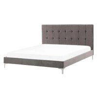 BELIANI postel AMBERT 140 × 200 cm, sametová, šedá