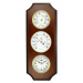 MPM Quality Nástěnné dřevěné hodiny s barometrem a teploměrem E06P.3976.50