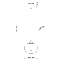 TK Lighting Závěsné svítidlo Vibe, čiré sklo, Ø 30 cm