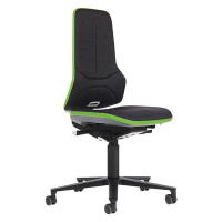 bimos Pracovní otočná židle NEON, kolečka, synchronní mechanika, látka, zelený flexibilní pás