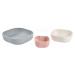 Jídelní souprava Silicone Nesting Bowl Set Beaba Velvet Grey Cotton Dusty Rose ze silikonu 3díln