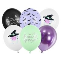 PartyDeco Sada latexových balónů - Halloween Čarodějnice mix 6 ks