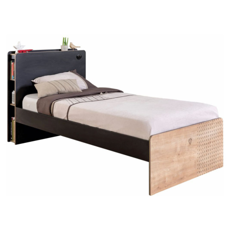Dětská postel 100x200cm sirius - dub černý/dub zlatý
