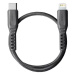 Kabel UNIQ Cable Flex USB-C-Lightning 18W nylon 30cm charcoal grey (UNIQ-FLEX030(CTMFI)-GREY)