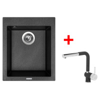 Sinks CUBE 410 Metalblack + Mix 3 P GR CUBE 410 Metalblack + Mix 3 P GR