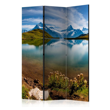 Paraván Lake with mountain reflection Switzerland Dekorhome 225x172 cm (5-dílný) Artgeist