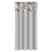 Jednoduchý světle šedý závěs s potiskem růžových pivoněk Šířka: 160 cm | Délka: 270 cm