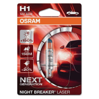 OSRAM H1 12V 55W P14,5s NIGHT BREAKER LASER +150% více světla 1ks 64150NL-01B