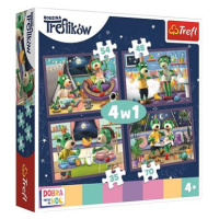 Trefl Puzzle Dobrou noc, Treflíci: Večerní rituály 4v1 (35,48,54,70 dílků)