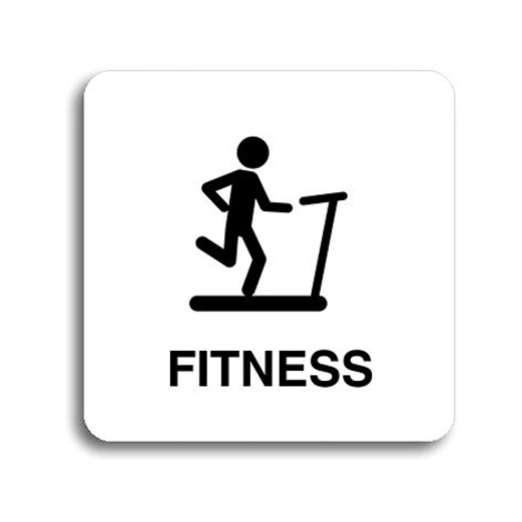 Accept Piktogram "fitness IV" (80 × 80 mm) (bílá tabulka - černý tisk bez rámečku)