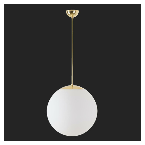 OSMONT ADR68311 ADRIA P3 závěsné skleněné svítidlo mosaz leštěná / bílá IP40 3000 K 27W LED nouz