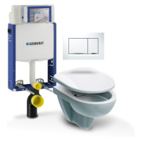 Závěsný WC set Geberit Kombifix (modul, tlačítko Sigma 30 bílá/chrom, Nova Pro klozet + sedátko)