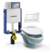 Závěsný WC set Geberit Kombifix (modul, tlačítko Sigma 30 bílá/chrom, Nova Pro klozet + sedátko)