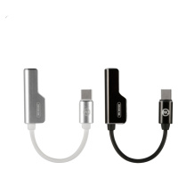 2v1 adaptér pro nabíječku a sluchátka USB-C WK Design WDC071a Černý