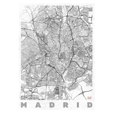 Mapa Madrid, Hubert Roguski, 30x40 cm