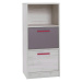 Maridex Komoda REST R12 Maridex 50/108/45 barevné provedení: craft bílý/šedá/růžové úchyty