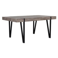 Jídelní stůl 180 x 90 cm, tmavé dřevo s černou ADENA, 168926