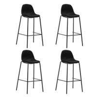 Barové židle 4 ks černé textil, 281536