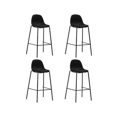 Barové židle 4 ks černé textil, 281536 SHUMEE