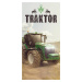 Jerry Fabrics Bavlněná froté osuška 70x140 cm - Traktor "green"
