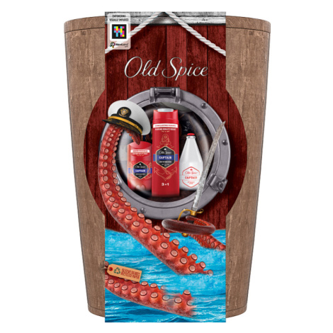 Old Spice Wooden Barrel Dárková Sada S Tuhým Deodorantem, Sprchovým Gelem A Vodou Po Holení Capt