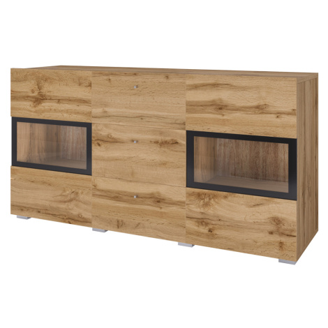 Prosklená komoda se zásuvkami a dvířky do obývacího pokoje Baros - Helvetia