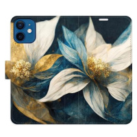 iSaprio flip pouzdro Gold Flowers pro iPhone 12 mini