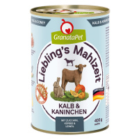 Výhodné balení GranataPet Liebling's Mahlzeit 24 x 400 g - telecí a králík