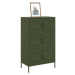 vidaXL Skříň highboard olivově zelená 68 x 39 x 113 cm ocel