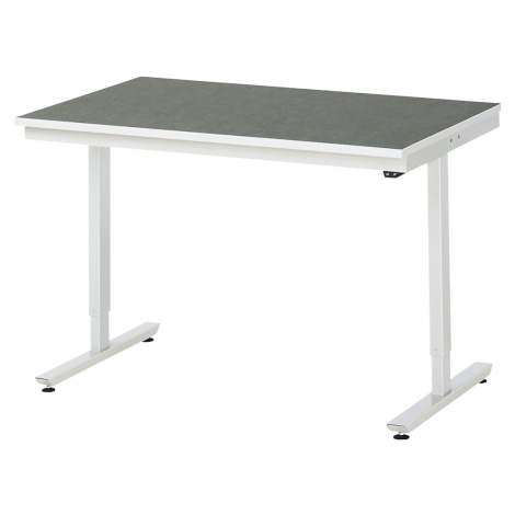 RAU Psací stůl s elektrickým přestavováním výšky, povlak z linolea, nosnost 150 kg, š x h 1250 x
