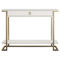 Konzolový stolek v bílo-zlaté barvě CosmoLiving by Cosmopolitan Camila, 106 x 76 cm