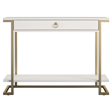 Konzolový stolek v bílo-zlaté barvě CosmoLiving by Cosmopolitan Camila, 106 x 76 cm Cosmopolitan design
