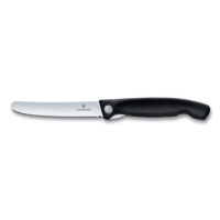 Victorinox skládací svačinový nůž Swiss Classic, černý, vlnkované ostří 11cm