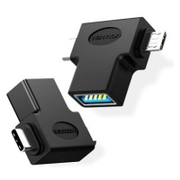 Vention OTG Adapter Black micro USB + USB-C to USB for Android