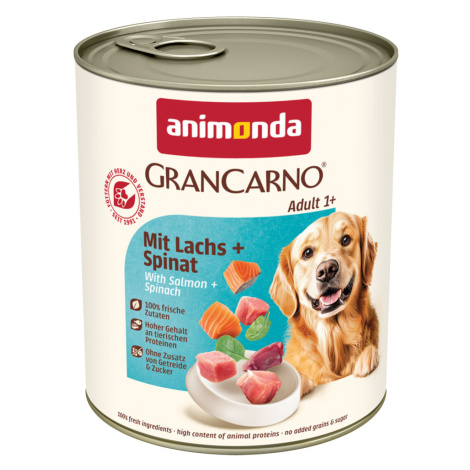 Animonda GranCarno Original 12 x 800 g - výhodné balení - losos a špenát