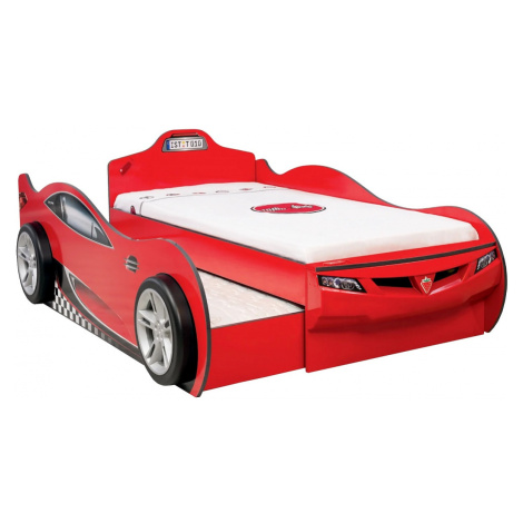 Dětská postel auto super s přistýlkou 90x190cm - červená