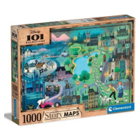 Puzzle 1000 dílků - Disney mapa 101 dalmatinů