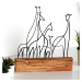 Hanah Home Kovová dekorace Giraffe Family 35 cm černá