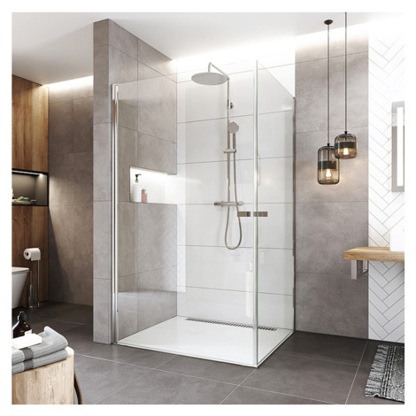 Mereo Sprchový kout, Novea, obdélník, pivotový, 100x70 cm, chrom ALU, sklo Čiré CK13903ZVR