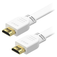 AlzaPower Flat HDMI 1.4 High Speed 4K 1m bílý