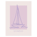 Ilustrace Le Bateau Purple, Rose Caroline Grantz, 30 × 40 cm