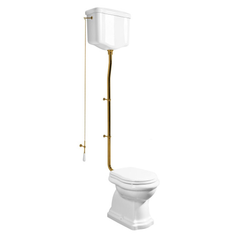 RETRO WC mísa s nádržkou, zadní odpad, bílá-bronz WCSET16-RETRO-ZO KERASAN