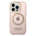 Guess GUHMP14LHTCMP hard silikonové pouzdro iPhone 14 PRO 6.1" pink Gold Outline Translucent Mag