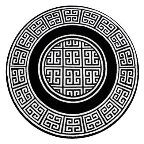 Kusový koberec Gloss 6776 85 greek black/ivory kruh FOR LIVING