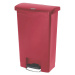 Rubbermaid Odpadkový koš s pedálem SLIM JIM®, objem 50 l, š x v x h 456 x 719 x 292 mm, červená