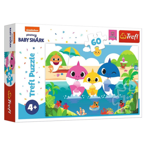 Trefl: Puzzle 60 ks - Baby Shark - Žraločí rodina na dovolené