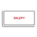 Accept Piktogram "SKLEPY" (160 × 80 mm) (bílá tabulka - barevný tisk)