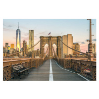 Fotografie Brooklyn Bridge and Lower Manhattan at, Onfokus, (40 x 26.7 cm)